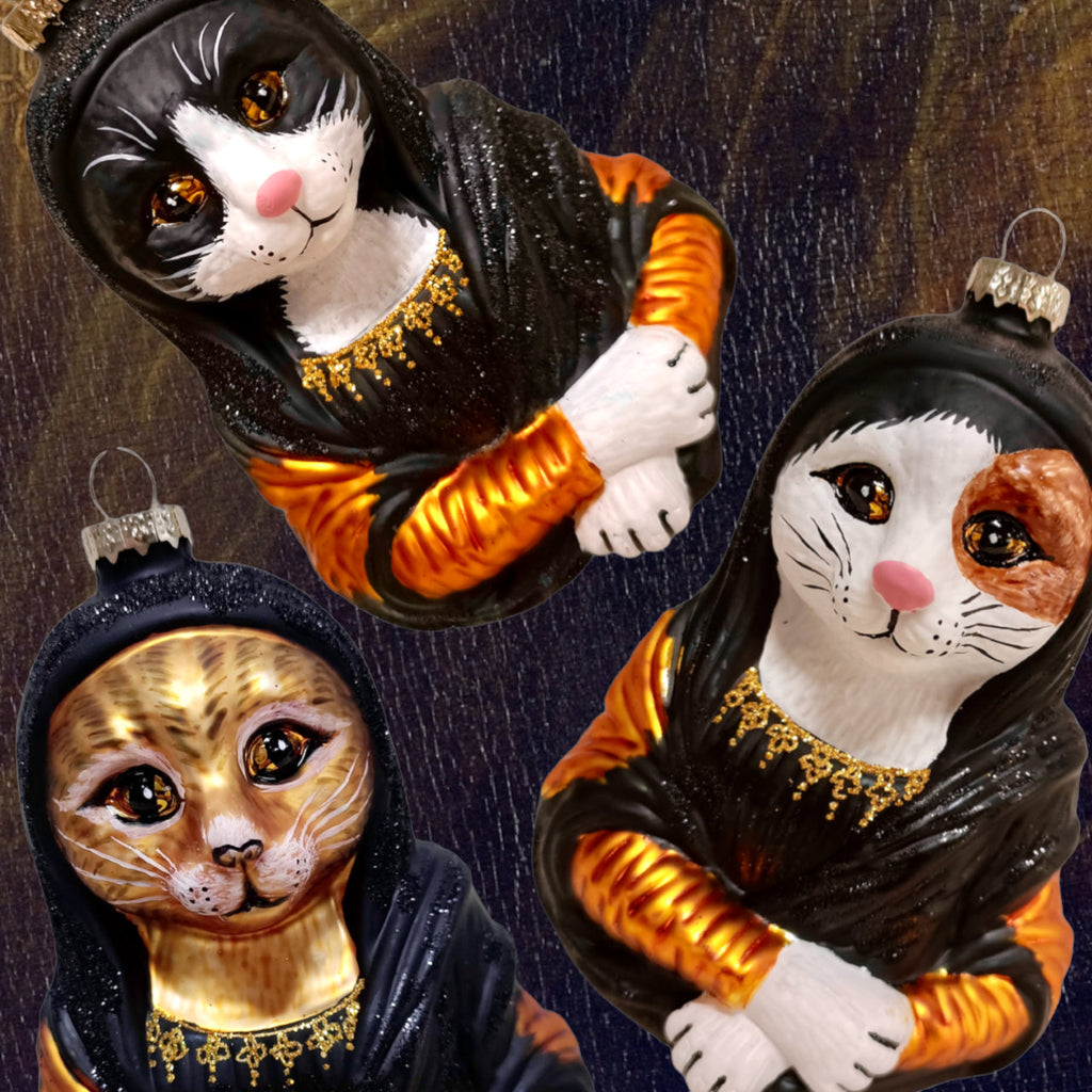 boule de noel mona lisa chat tabby naked decor 