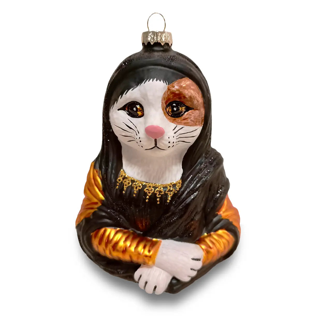 boule de noel mona lisa chat calico naked decor 92804599