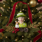 Christmas Ball Reine Elizabeth & Corgi Green