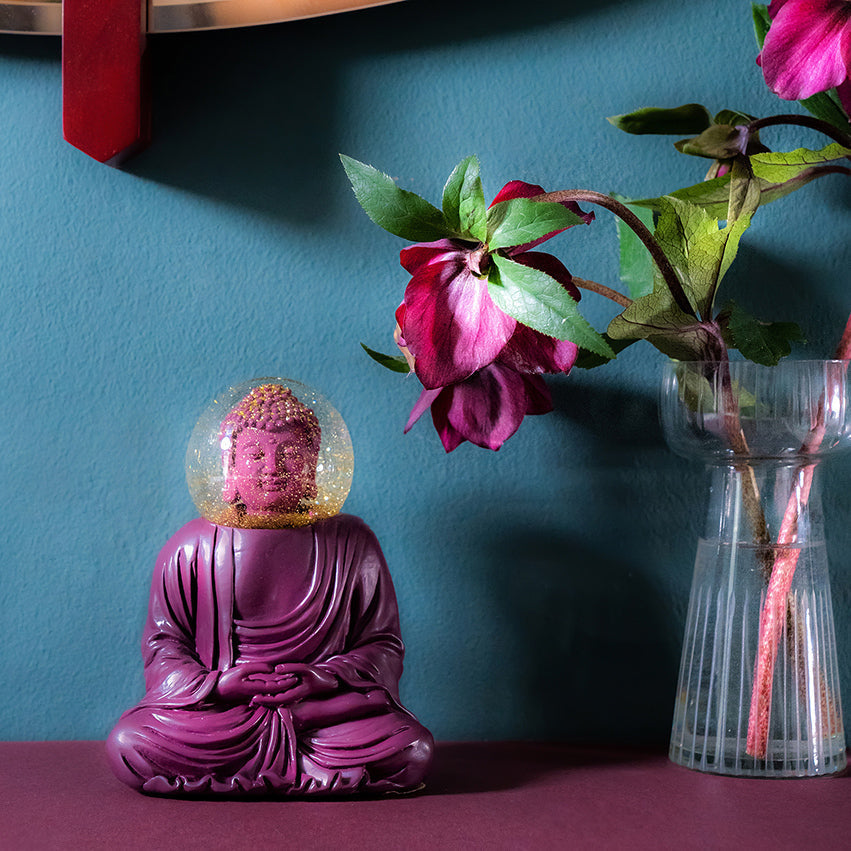 boulle a neige bouddha violet donkey 