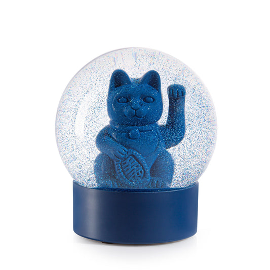 Boule à Neige Chat Chanceux Bleu Donkey | Boutique d'objets cadeaux designs 