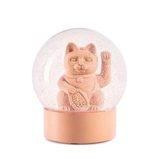 Boule à Neige Chat Chanceux Rose Donkey | Boutique d'objets cadeaux designs 