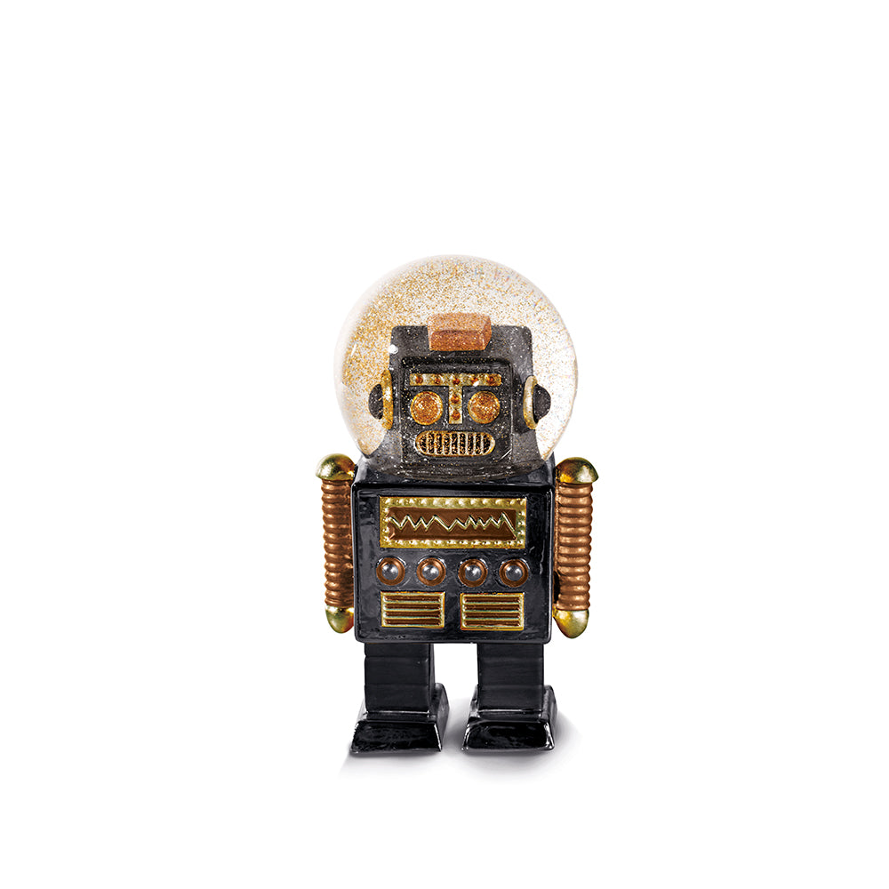 Oggetto regalo di design – boulle a neige robot noir donkey 330448 4260407135484