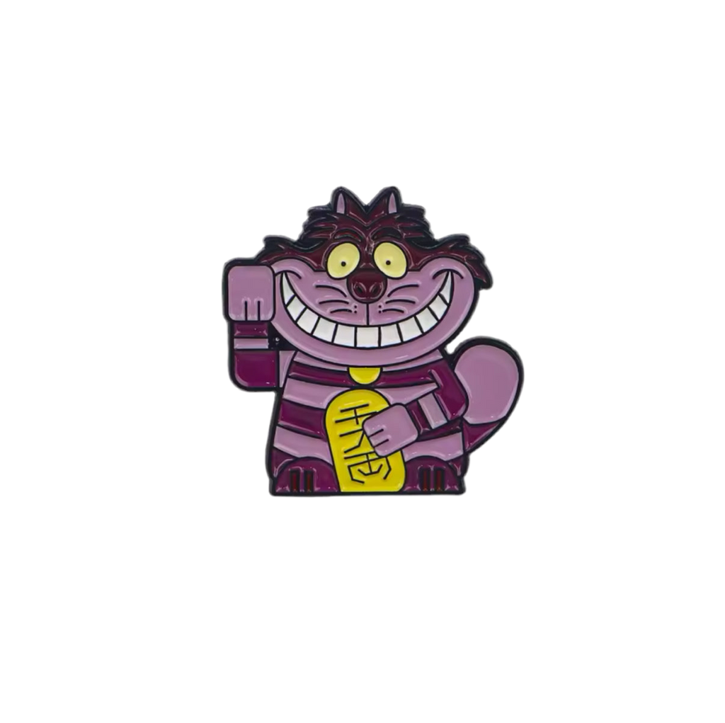 Regalo de diseño – pins chat chanceux violet cheshire cat lcc