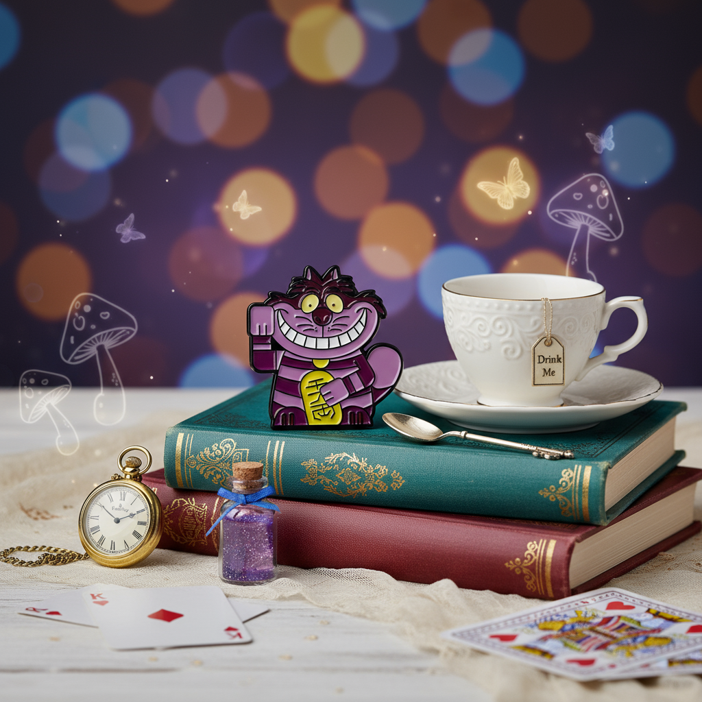 Pin's Chat Chanceux Violet "Cheshire Cat" | Oggetti di design e regali originali