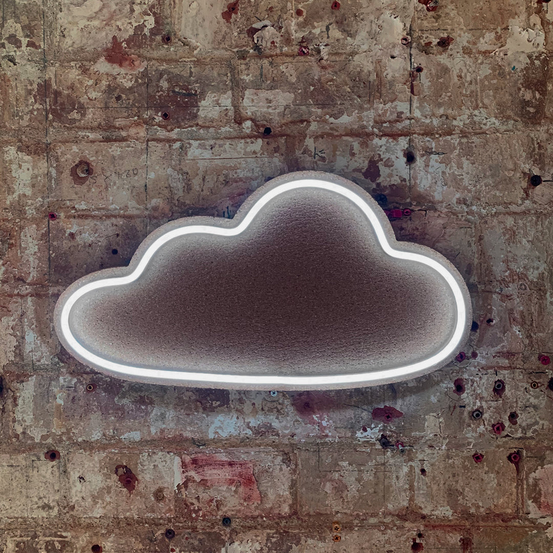 Tableau en li﻿ège avec LED - Cloud (nuage)