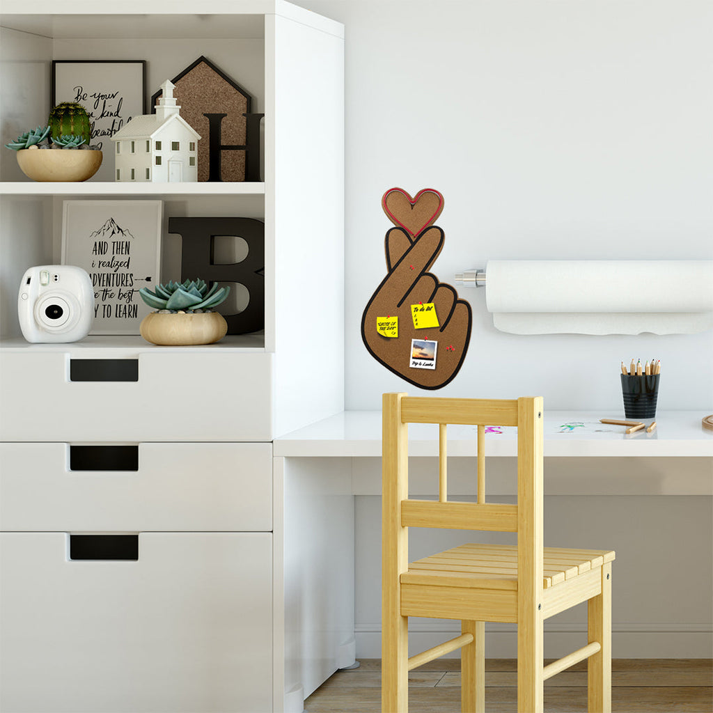 Korktafel mit LED - Fingerherz