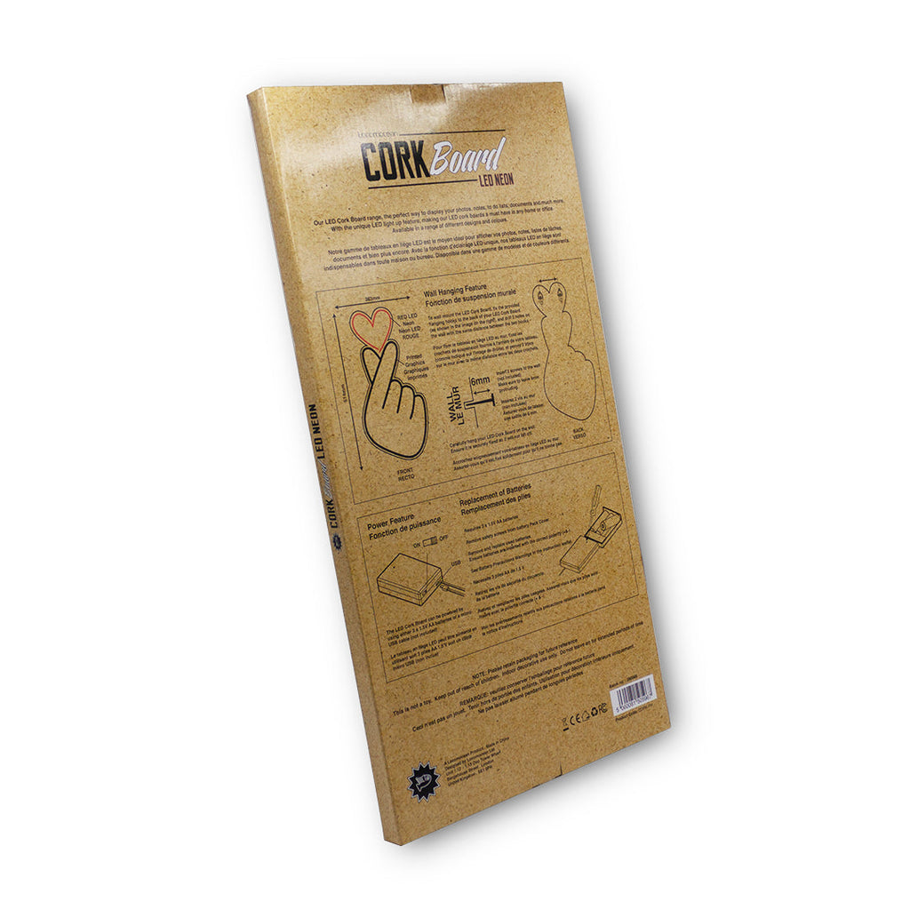 Korktafel mit LED - Fingerherz