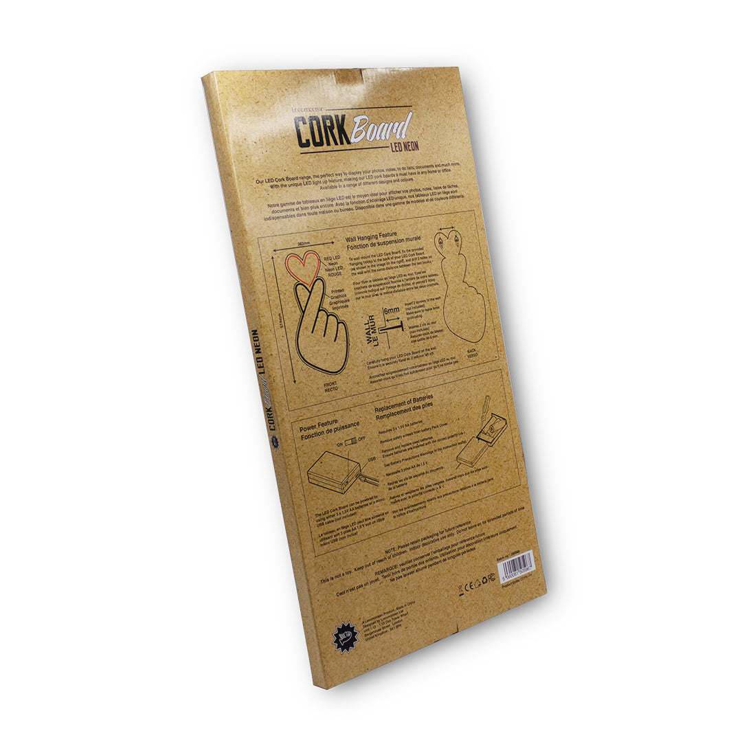 Korktafel mit LED - Fingerherz