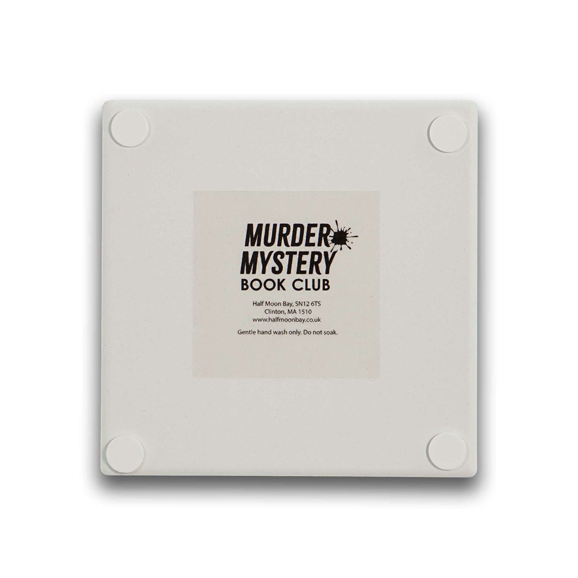 Untersetzer aus Keramik – Kaffeetasse für den Murder Mystery Buchclub