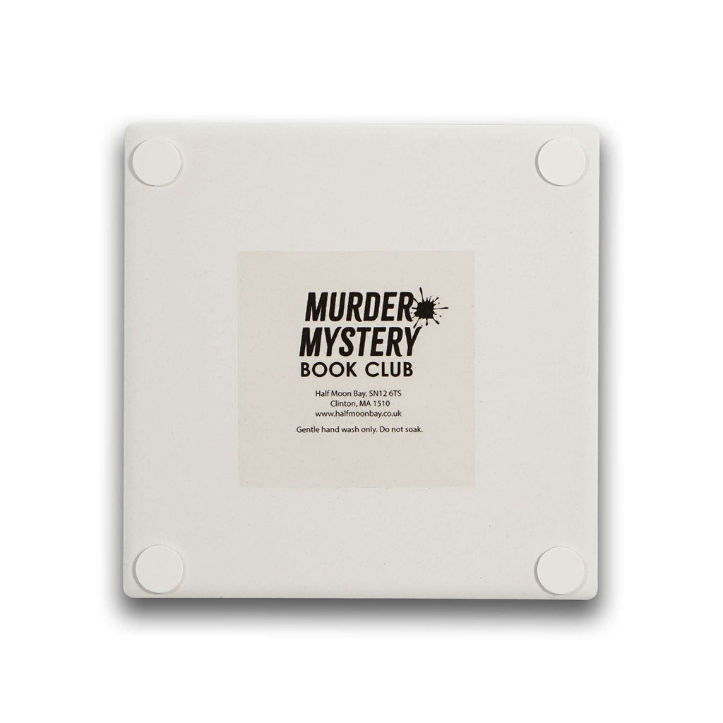 Keramikuntersetzer „Murder Mystery Book Club Time“