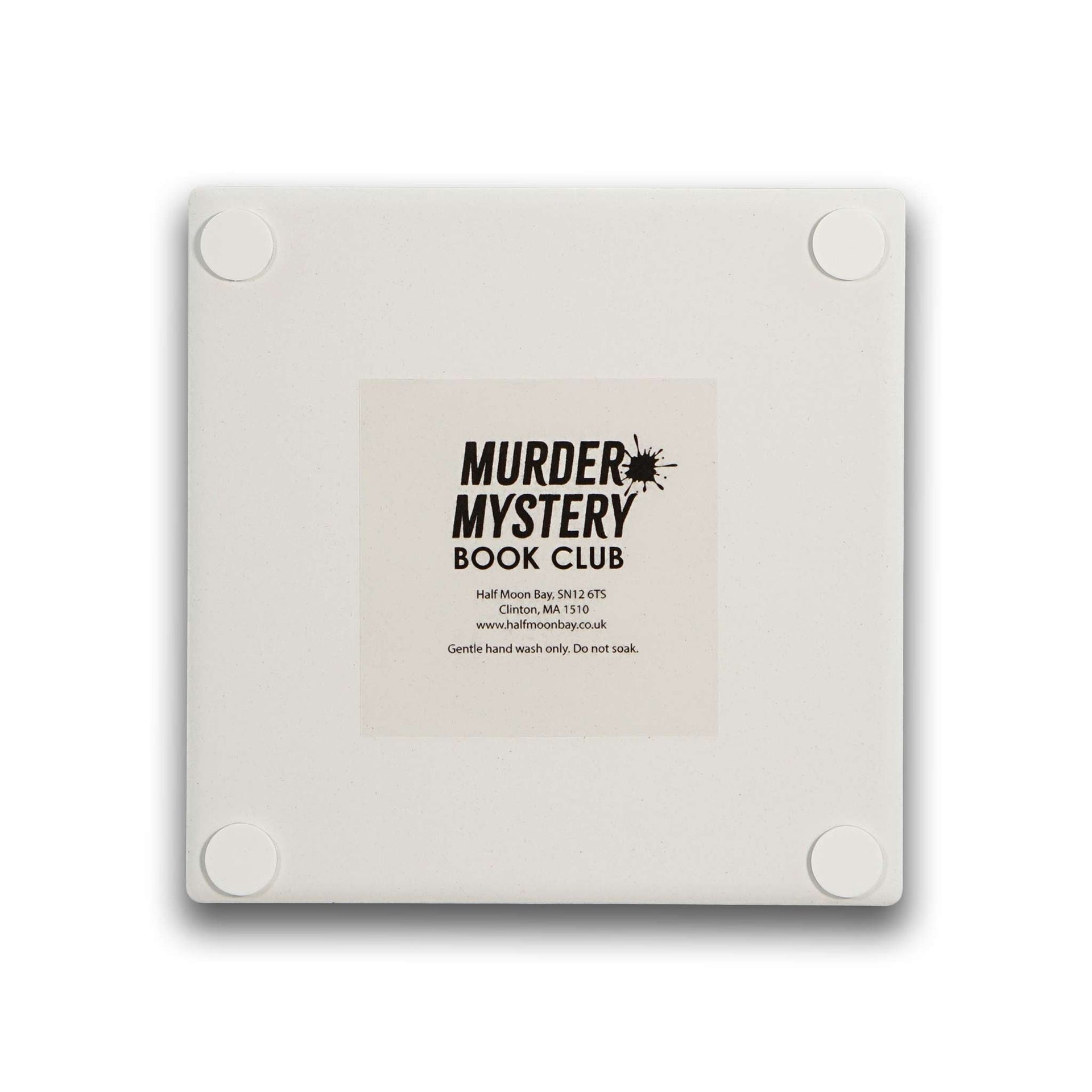 Keramikuntersetzer „Murder Mystery Book Club Time“