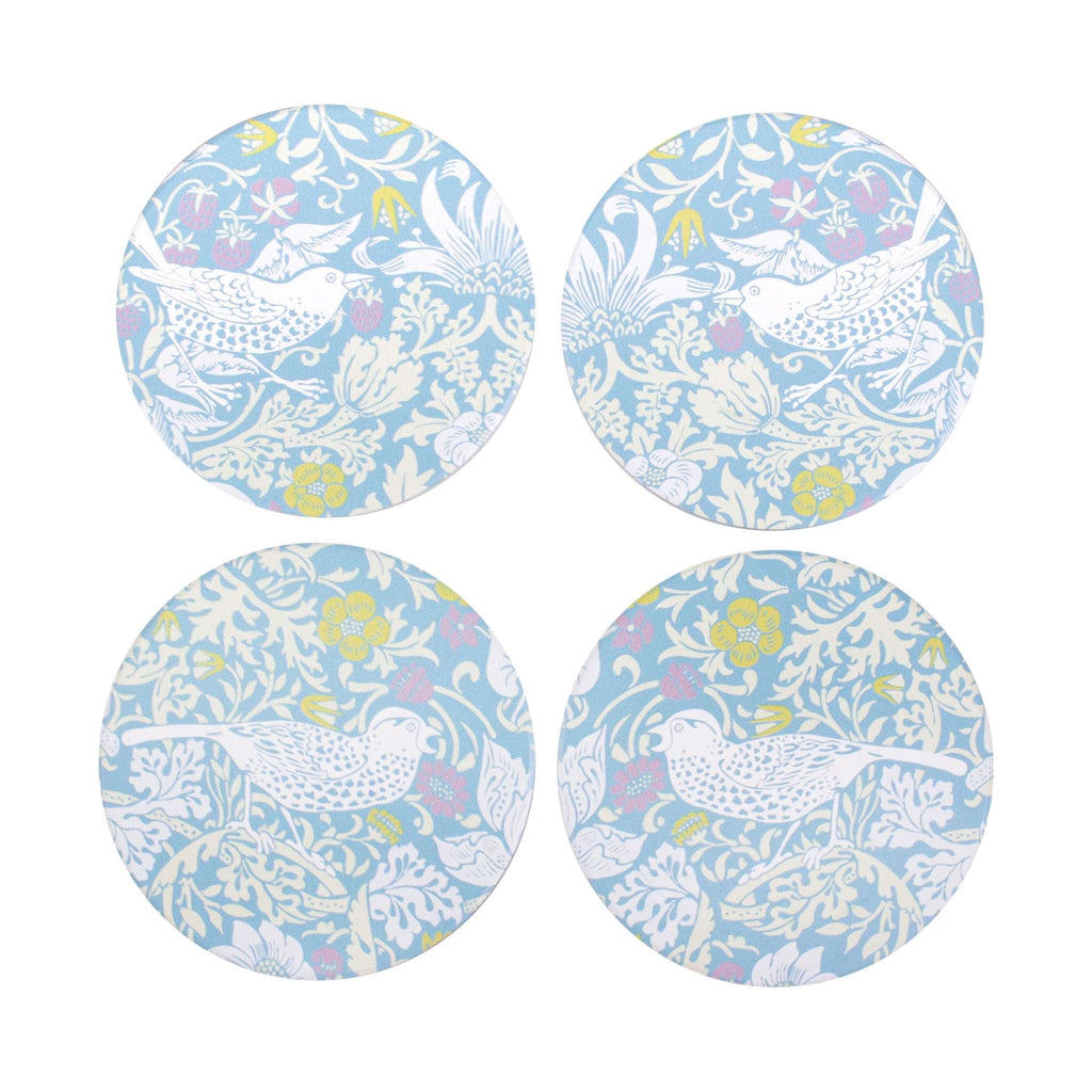 4er Set William Morris Keramikuntersetzer - Strawberry