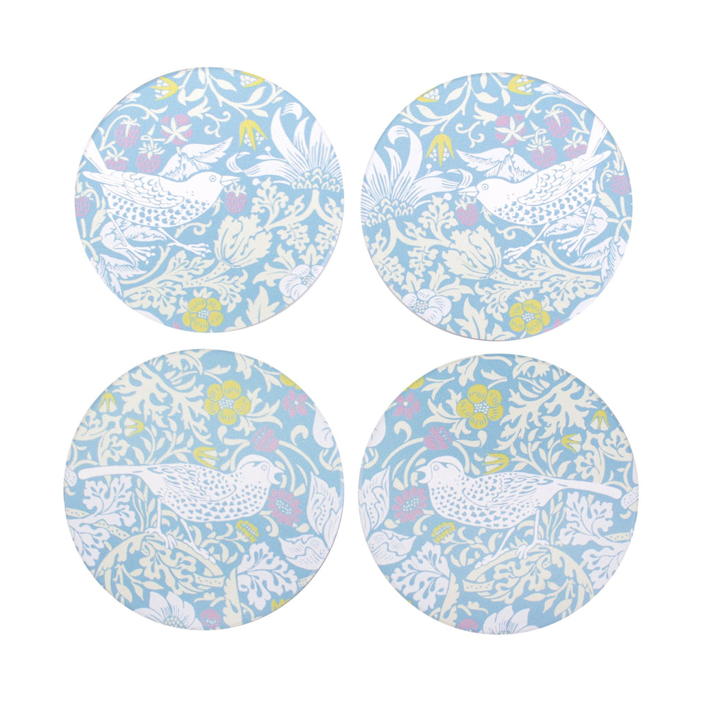 4er Set William Morris Keramikuntersetzer - Strawberry