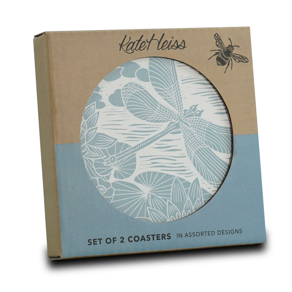 Lot de 2 sous-verres en céramique Kate Heiss - bleu poudré