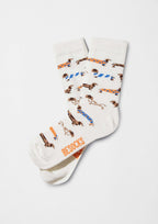 Chaussettes BePets Teckels Blanc Cassé