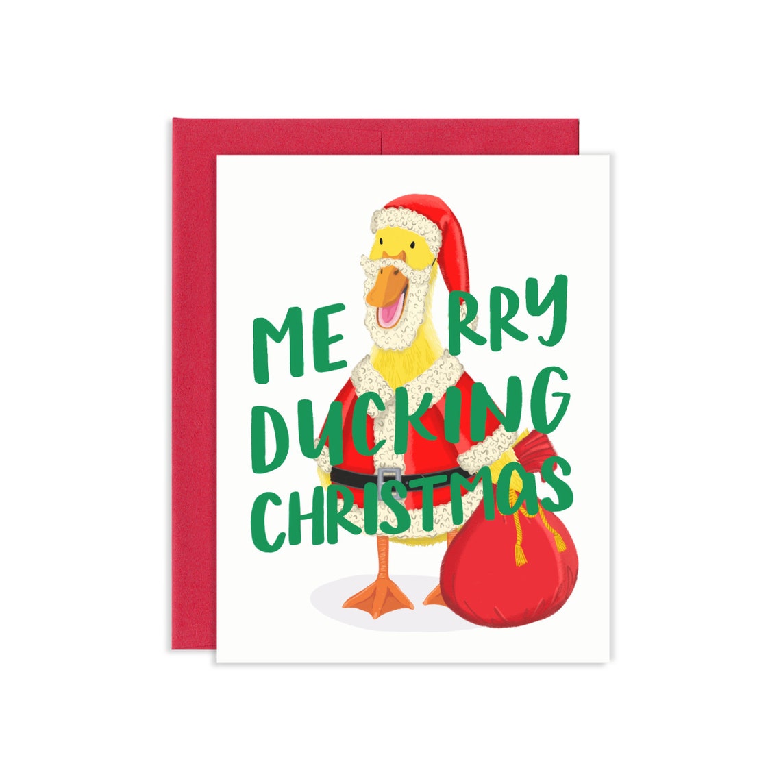 Carte de Vœux Canard Père Noël | Objetos de diseño y regalos originales
