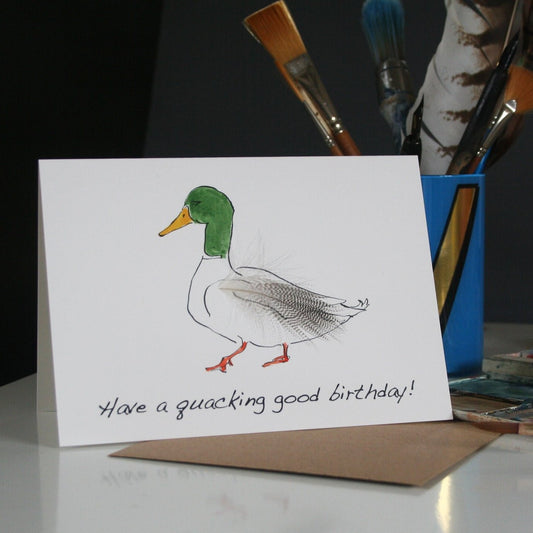 Mallard Duck Feather Birthday Card