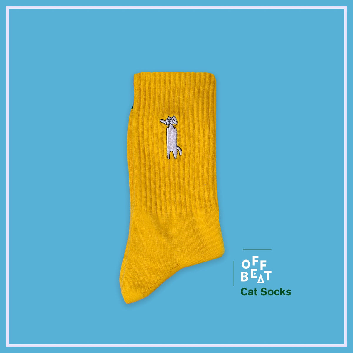Chaussettes Brodées Chat Grincheux
