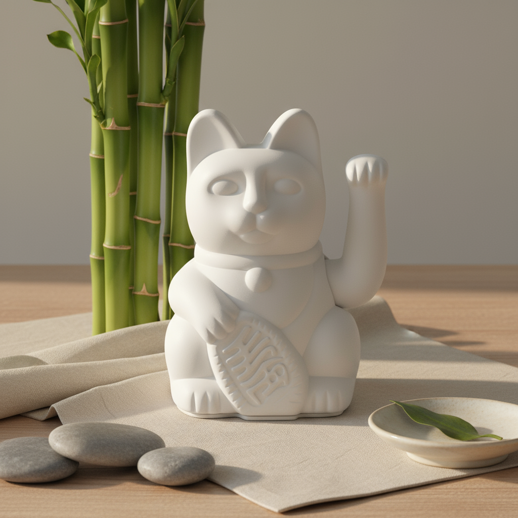 Onnekas valkoinen kissa