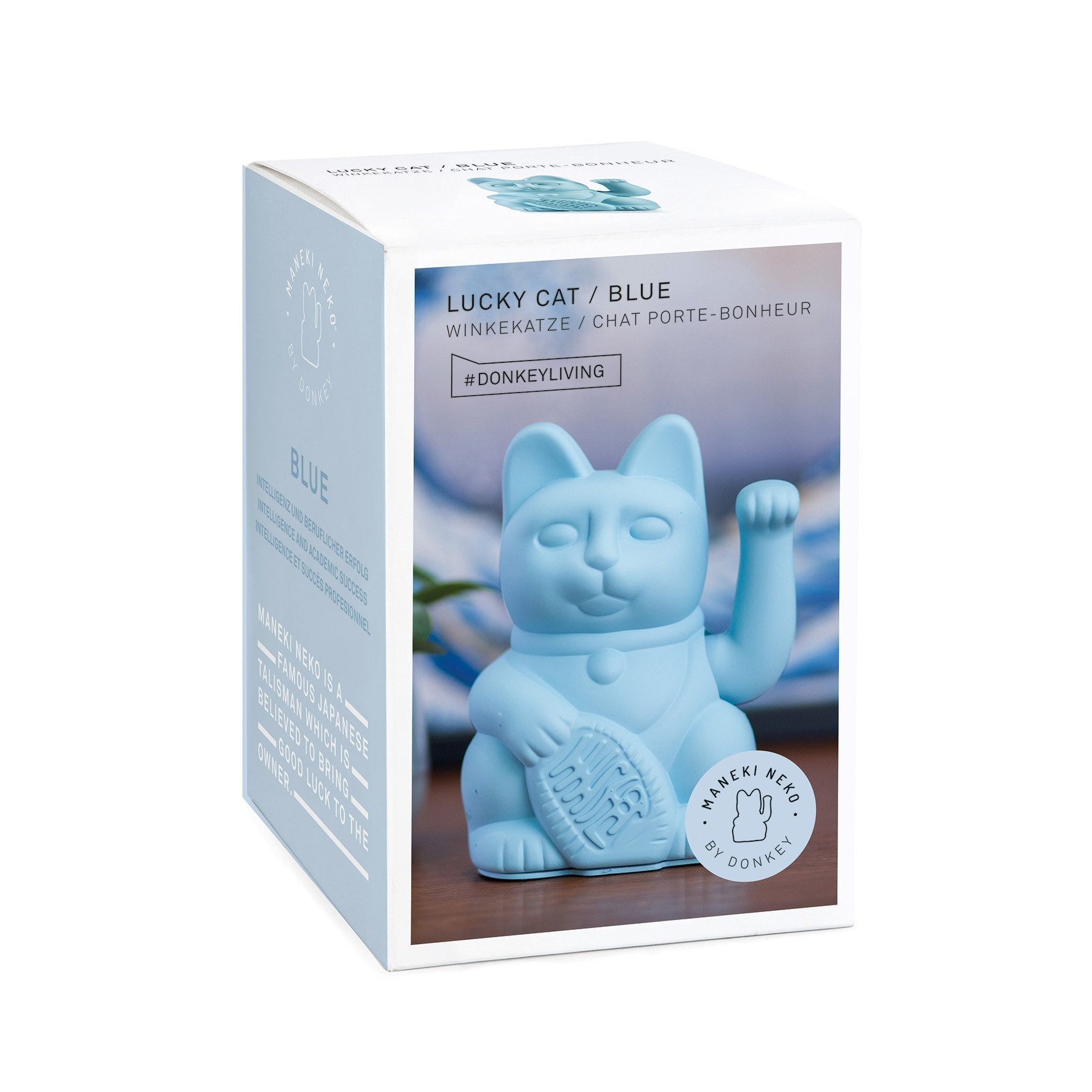 Oggetto regalo di design – chat chanceux bleu donkey 
