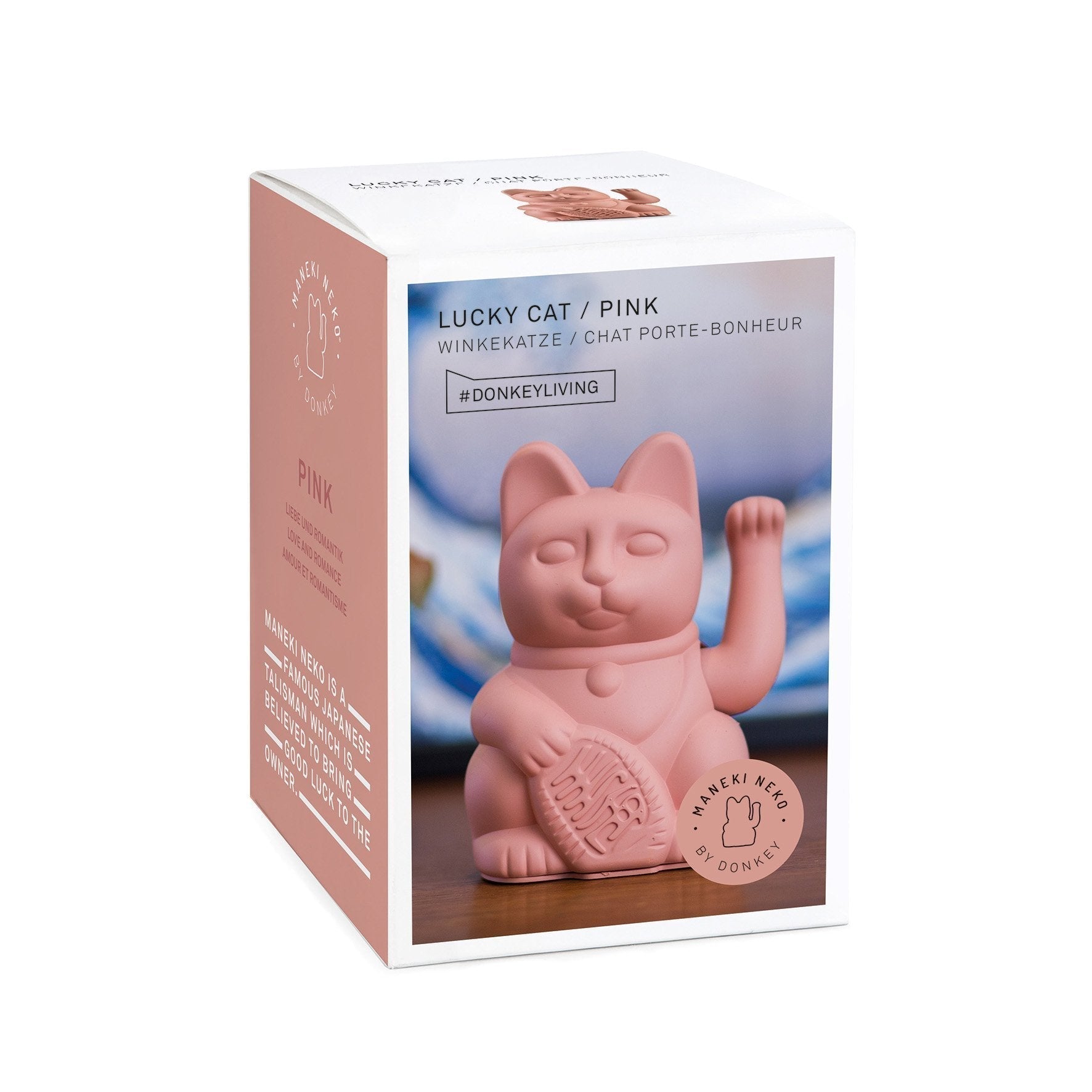 Oggetto regalo di design – chat chanceux rose donkey 