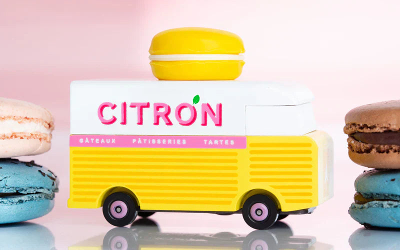 Camionette en Bois Candycar World - Van Macaron Citron