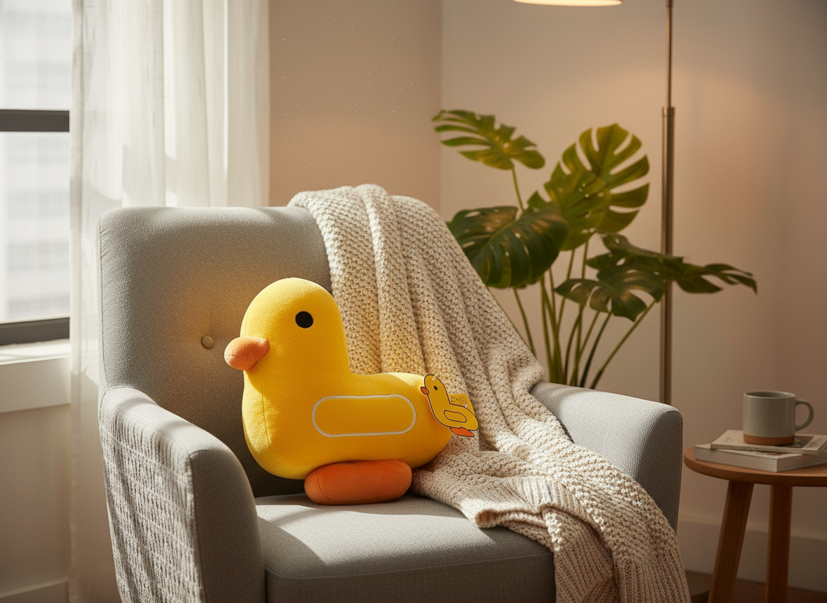Coussin Canard Jaune