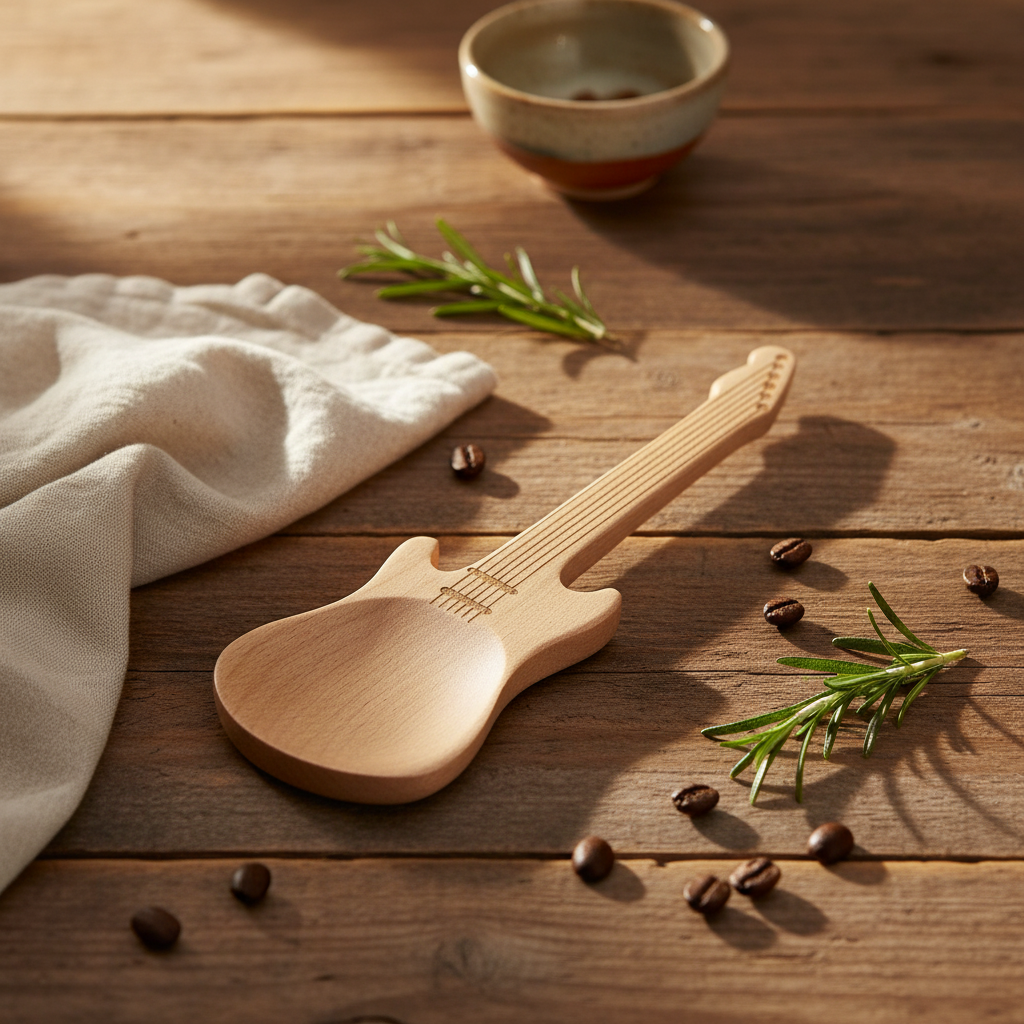 Electric guitar wooden spoon