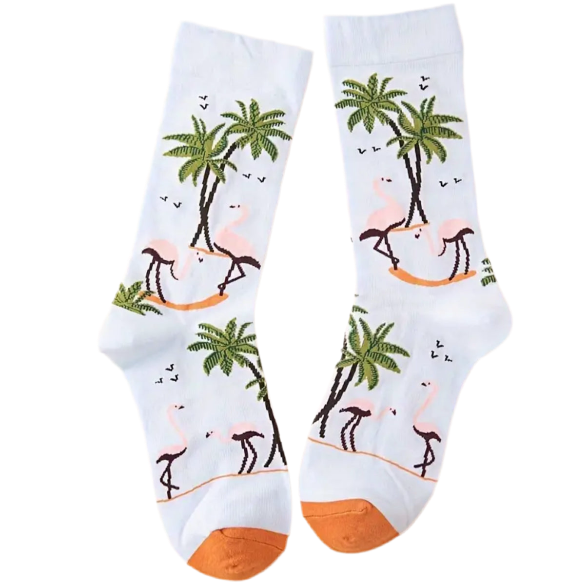 Oggetto regalo di design – chaussettes flamants roses palmiers