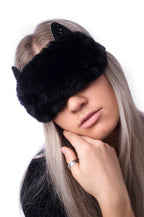 Masque de sommeil peluche – chat noir
