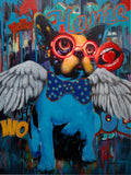 'Dog with Wings' Wall Artwork with LED Neon - STANDARD – Locomocean