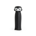 Drac N Roll cartoon vampire figure with a black cape and white face, set on a white backdrop.