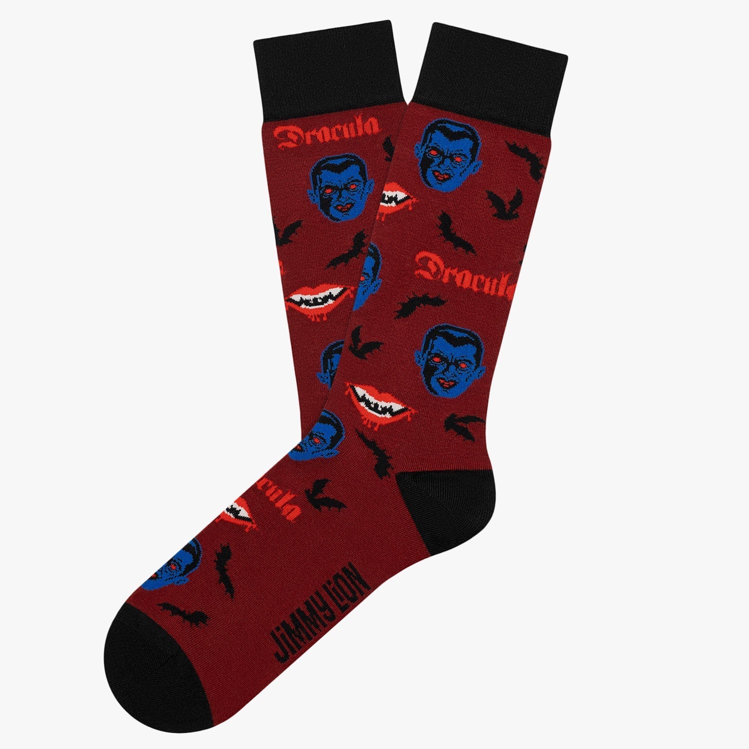 Chaussettes Dracula et Chauve-souris - Rouge Foncé