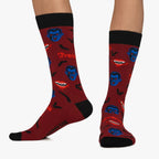 Chaussettes Dracula et Chauve-souris - Rouge Foncé