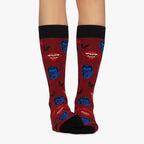 Chaussettes Dracula et Chauve-souris - Rouge Foncé