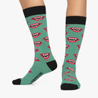 Dracula Fangs Socks - Turquoise