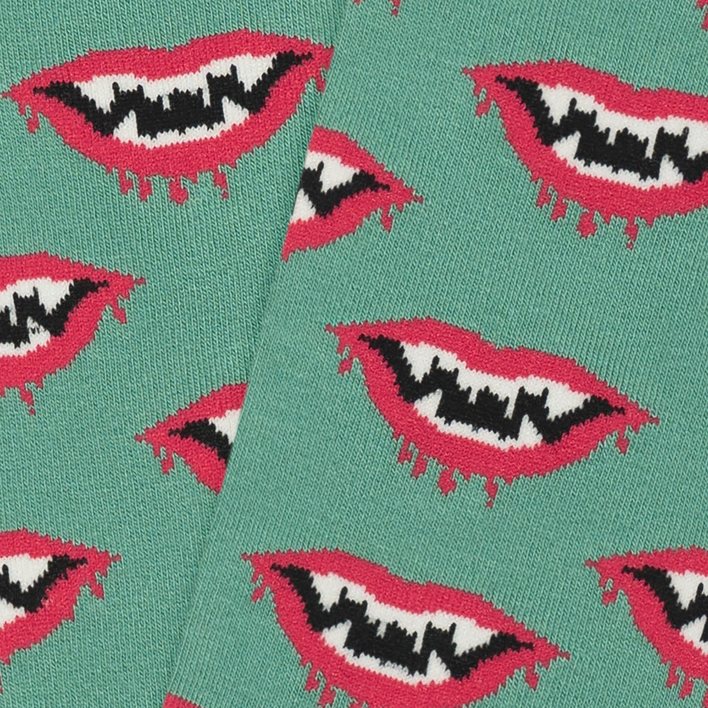 Dracula Fangs Socks - Turquoise