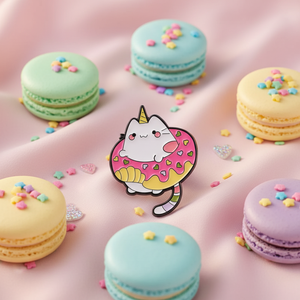 Pin's Chat Licorne Donuts | Designproducten en originele cadeaus
