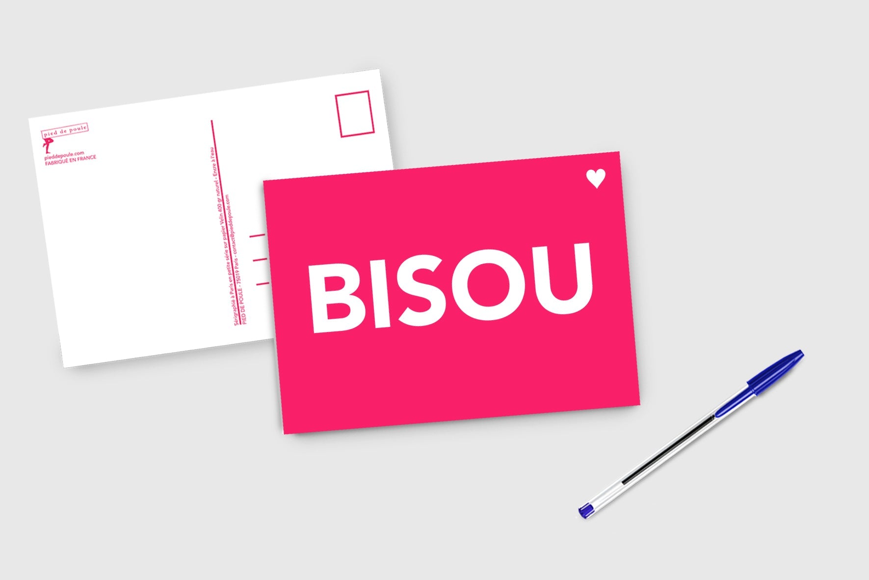 Oggetto regalo di design – carte fluo bisou pied de poule 