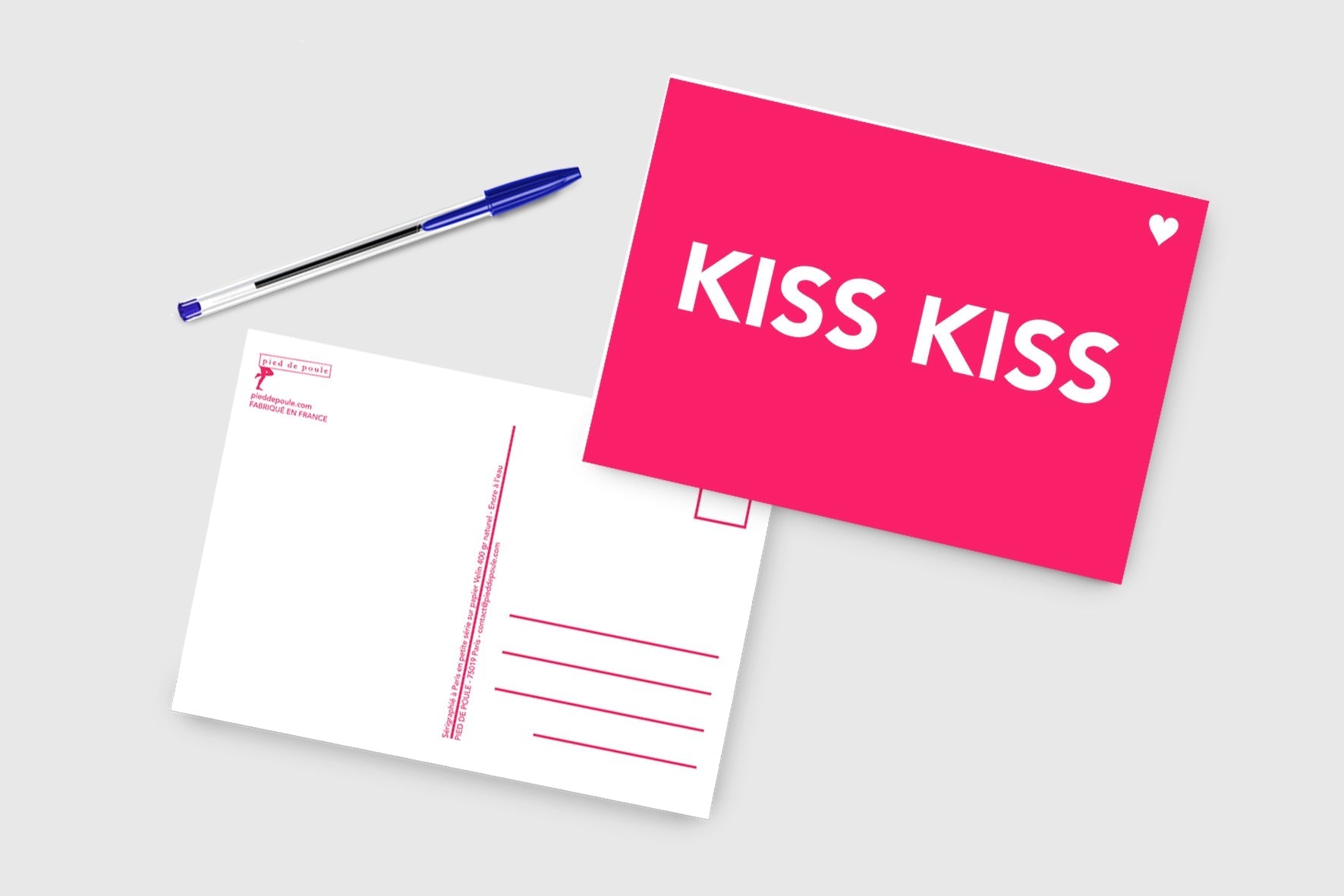 Oggetto regalo di design – carte fluo kiss kiss 