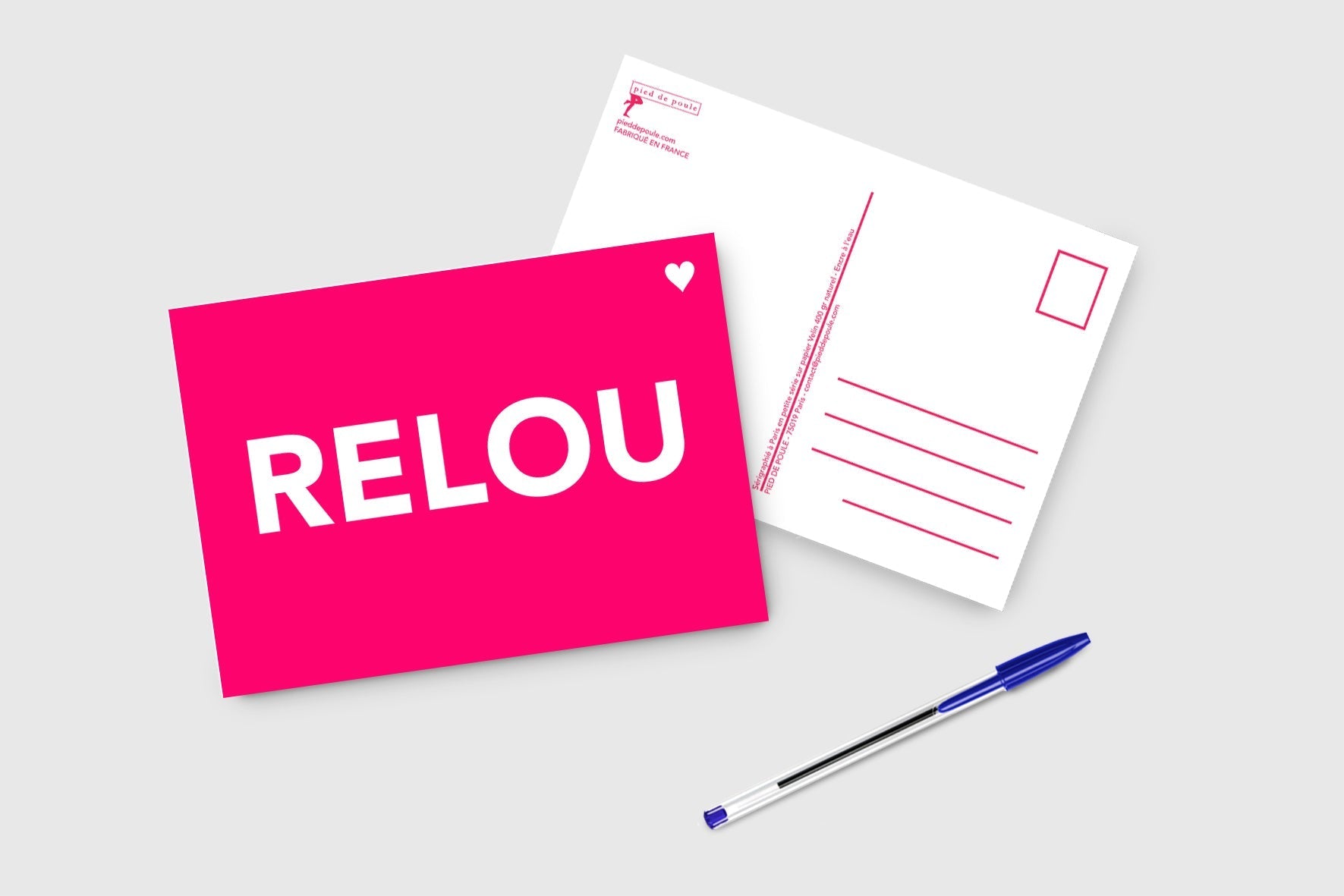 Oggetto regalo di design – carte fluo relou pied de poule 
