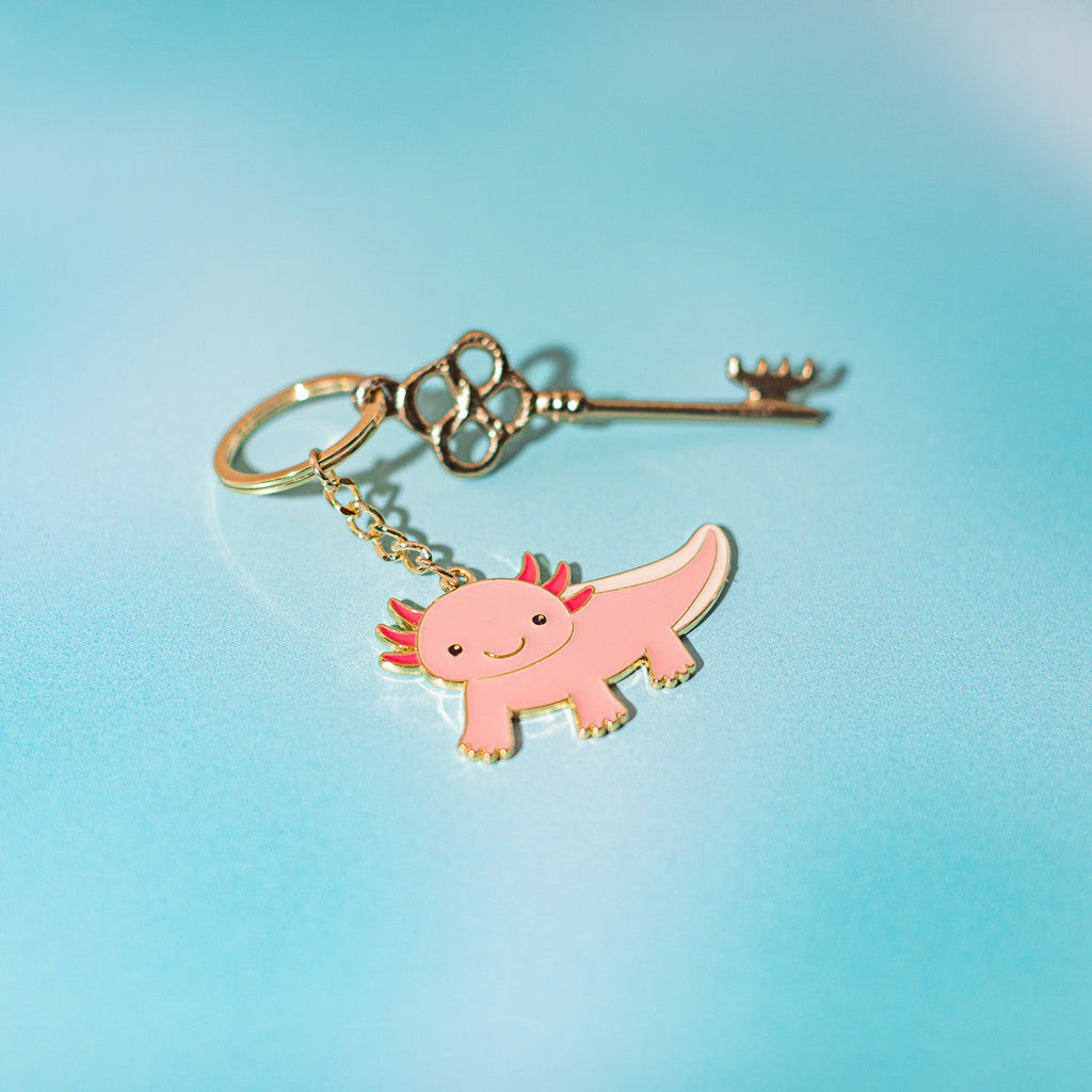 Axolotl-Emaille-Schlüsselanhänger