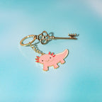 Axolotl-Emaille-Schlüsselanhänger