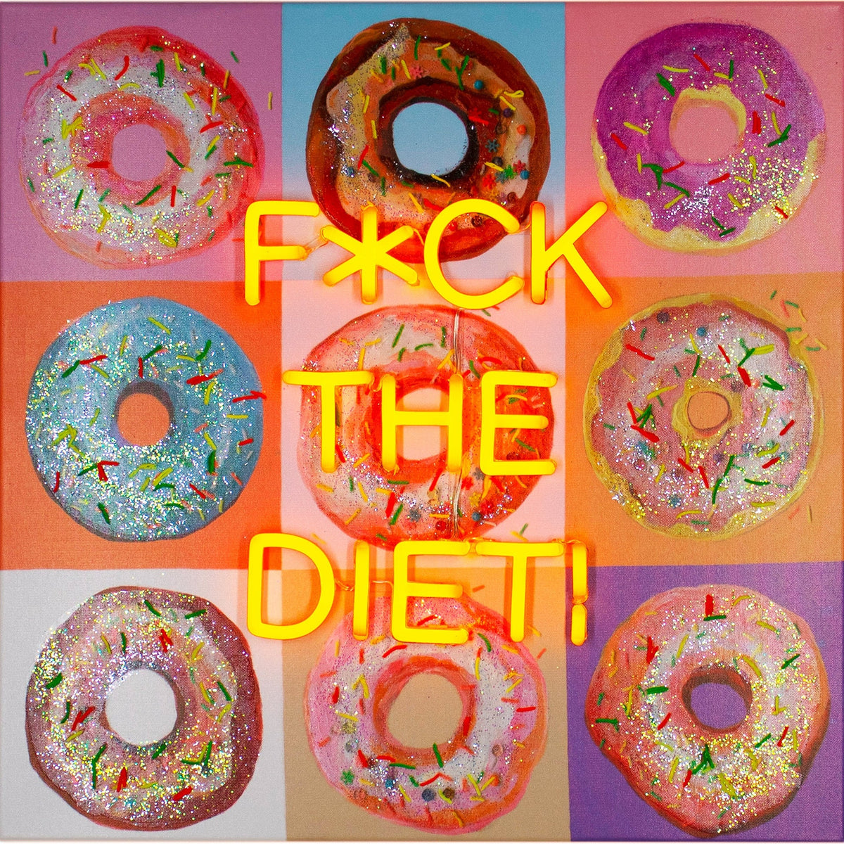'F the Diet' Wall Artwork with LED Neon - STANDARD – Locomocean
