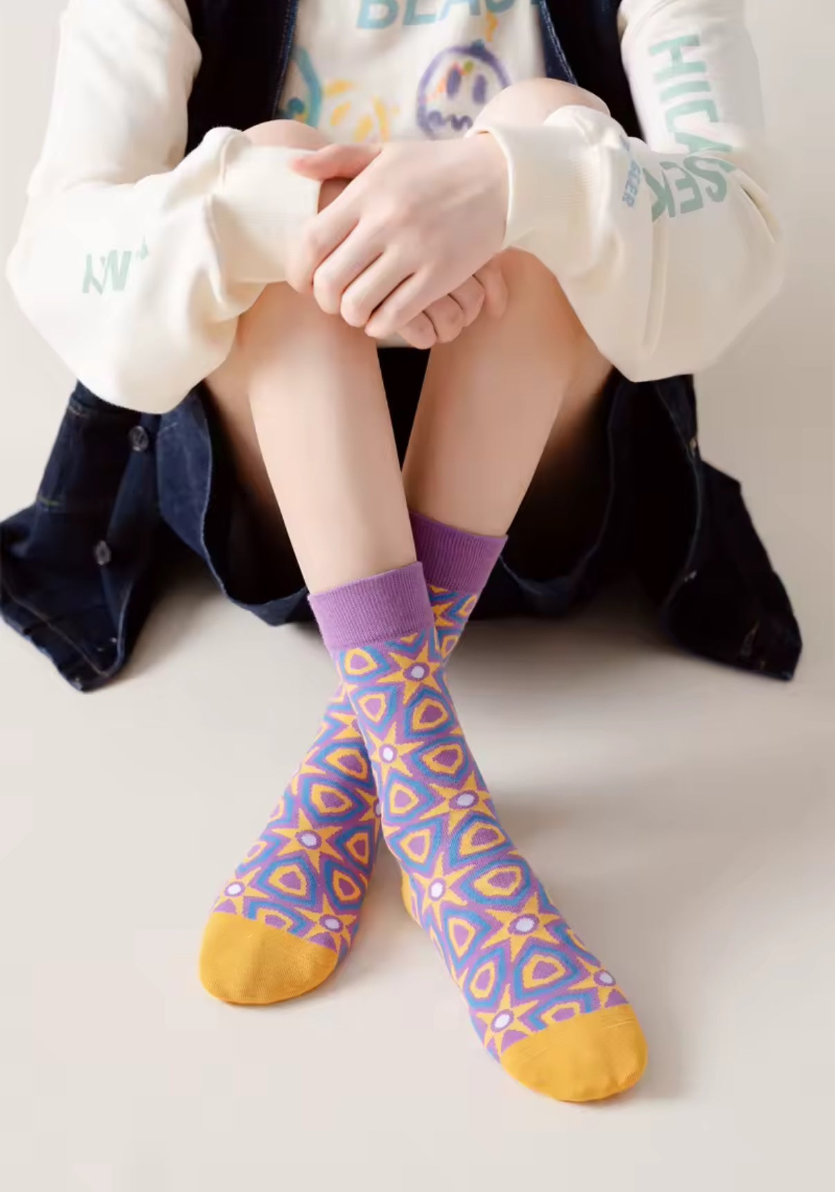 Chaussettes Mosaïque Violette