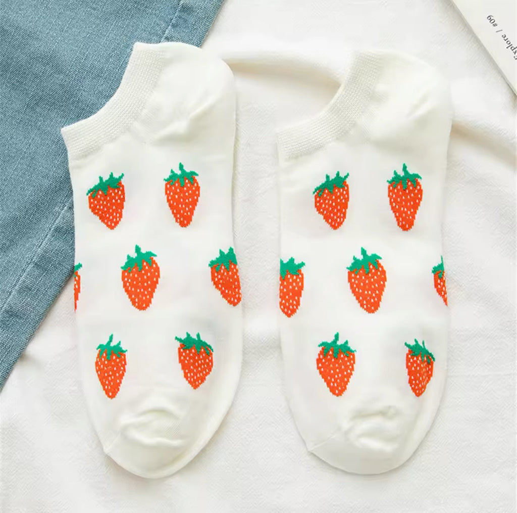 Oggetto regalo di design – chaussettes courtes fraises