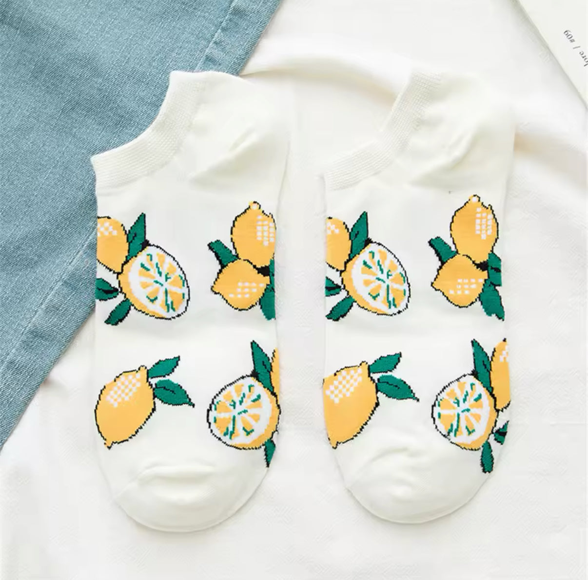 Oggetto regalo di design – chaussettes courtes citrons