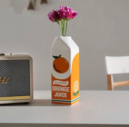 Orange Juice Brick Vase