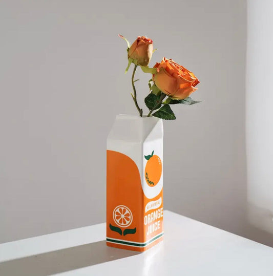 Orange Juice Brick Vase